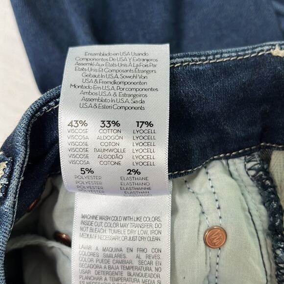 Mother The High Waisted Looker Ankle Fray Denim Jeans in Tongue and Chic 26 - Picture 8 of 13